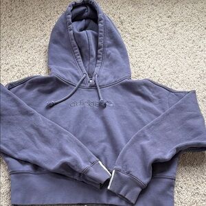 Adidas Cropped Pullover Hoodie Ladies XS Washed Purple